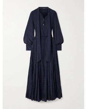 JOSEPH Lisa Crinkled Silk-Habotai Maxi Dress - Blue