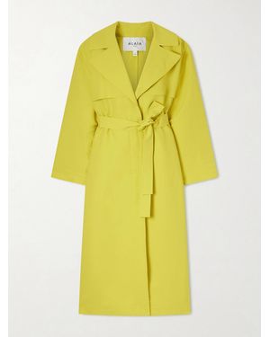 Alaïa Belted Paper-Blend Trench Coat - Yellow