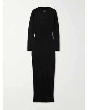 Kiki de Montparnasse Rückenfreies Maxikleid Aus Kaschmir Mit Verzierung - Schwarz