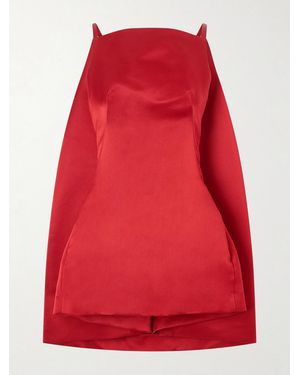Givenchy Cape-Effect Silk-Satin Mini Dress - Rot