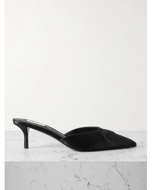 Alaïa 55 Satin Mules - White