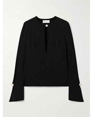 Brandon Maxwell The Marla Cutout Stretch-Jersey Top - Black