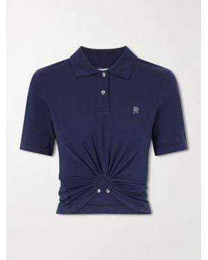 Rabanne Embellished Cotton-Blend Shirt - Blue
