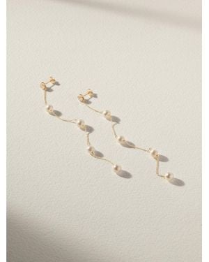 Mateo 14-Karat, Diamond And Pearl Earrings - Natural