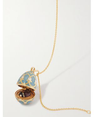 Faberge Heritage Kette Mit Ei-Anhänger Aus 18 Karat Mit Emaille Und Diamanten - Weiß
