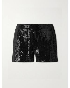 Veronica de Piante Helena Sequined Velvet Shorts - Black