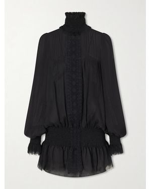 Dilara Findikoglu Drama Of Exile Silk-Crepon Mini Dress - Black