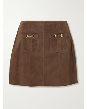 RIXO London Wiley Minirock Aus Veloursleder Mit Verzierungen - Braun