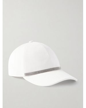 Brunello Cucinelli Bead-Embellished Cotton-Blennd Twill Baseball Cap - Natural