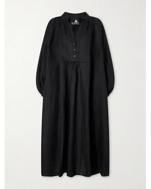 Les Vacances d'Irina Sea Linen Maxi Dress - Black