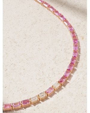 SHAY 18-Karat Rose Sapphire And Diamond Tennis Necklace - Natural