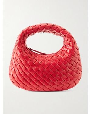 Bottega Veneta Baby Veneta Intrecciato Leather Shoulder Bag - Red