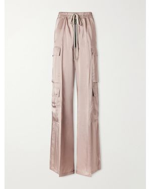 Rick Owens Cargobelas Charmeuse Wide-Leg Trousers - Pink