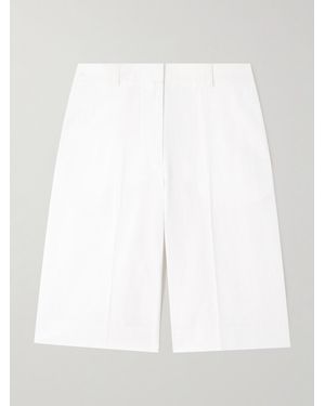 TOTEME Cotton And Linen-Blend Shorts - White