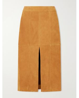Ulla Johnson Orion Suede Midi Skirt - Brown
