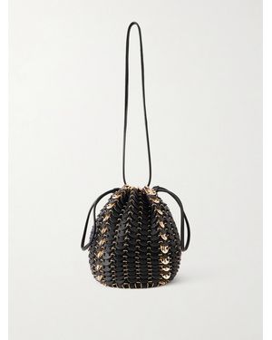 Rabanne Bucket Flip Reversible Leather And Chainmail Shoulder Bag - Schwarz