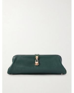 Gabriela Hearst Paola Textured-Leather Clutch - Green