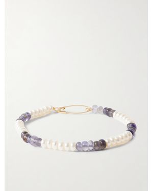 Loren Stewart 14-Karat, Iolite And Pearl Bracelet - Natural