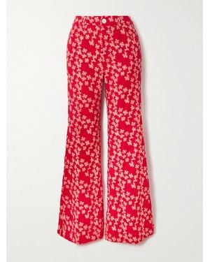 Alix Of Bohemia Bunny Printed Wool-Jacquard Flared Pants