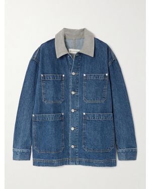 SLVRLAKE Denim Jeansjacke Mit Besatz Aus Baumwollcord - Blau