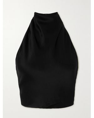 Matteau Net Sustain Satin Halterneck Top - Black