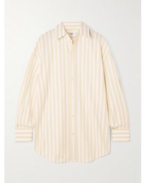 Saint Laurent Striped Cotton-Piqué Shirt - Natural
