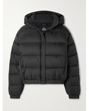 Alo Yoga Aspen Love Hooded Quilted Padded Ripstop Jacket - Black