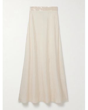 ‎Dima Ayad Strapless Sequin-Embellished Cloqué Gown - Natural