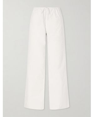 Matteau Drawcord Cotton Straight-Leg Trousers - White