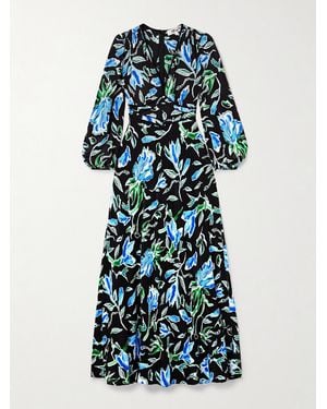 Diane von Furstenberg Seline Floral-Print Crepe De Chine Maxi Dress - Blue