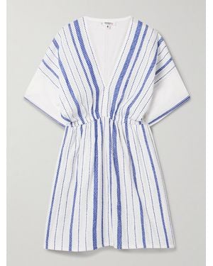 lemlem Alem Striped Cotton-Blend Voile Mini Dress - Blue