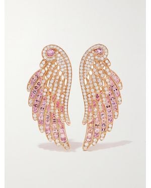 Garrard Wings Embrace 18-Karat, Sapphire And Diamond Earrings - Pink