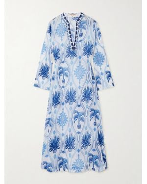 Emporio Sirenuse Giada Printed Cotton Kaftan - Blue