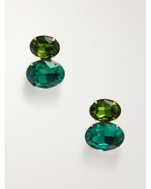Jennifer Behr Elisa Crystal-Embellished-Tone Earrings - Green