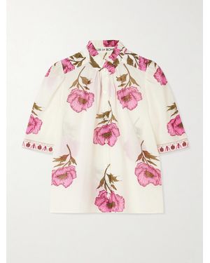 Alix Of Bohemia Winn Ruffled Floral-Print Cotton-Voile Blouse - Pink