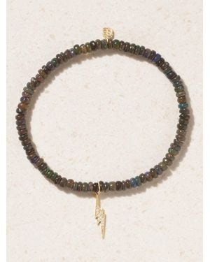 Sydney Evan Small Lightning Bolt 14-Karat, Opal And Diamond Bracelet - Natural