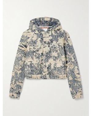 Acne Studios Jeansjacke Aus Bio-Denim Mit Jacquard-Muster - Weiß