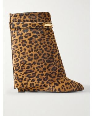 Givenchy Shark Animal-Print Calf Hair Ankle Boots - Brown