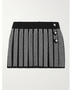 Rabanne Embellished Grain De Poudre Wool Mini Skirt - Black