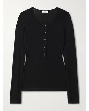 Agolde Faustine Henley-Oberteil Aus Einer Lyocellmischung - Schwarz