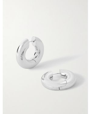Laura Lombardi Plated Hoop Earrings - White