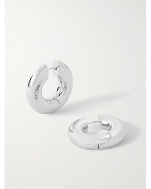 Laura Lombardi Plated Hoop Earrings - White