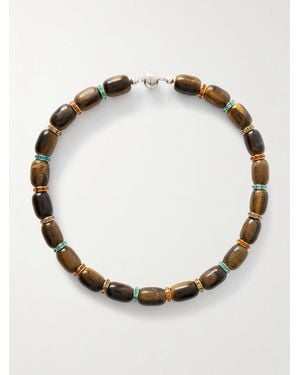 Julietta Donna-Tone Tiger's Eye And Crystal Necklace - Multicolor