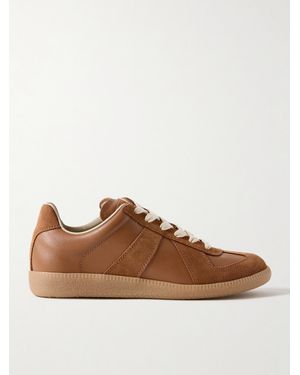 Maison Margiela Replica Suede And Leather Trainers - Brown