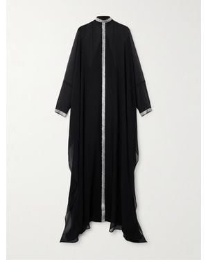 ‎Taller Marmo Robe Du Soir En Crépon De Soie À Cristaux Swarovski Parthenon - Noir