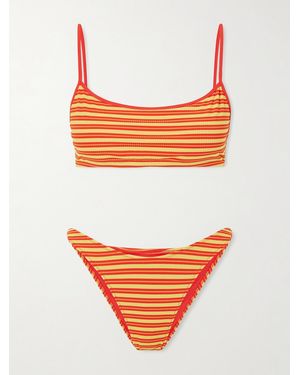 Lido Striped Ribbed Bikini - Orange