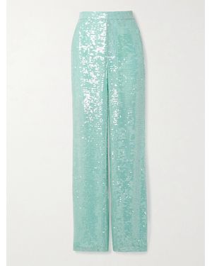 LAPOINTE Sequined Organza Straight-leg Trousers - Green