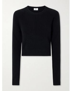 Saint Laurent Cropped Cashmere Sweater - Black