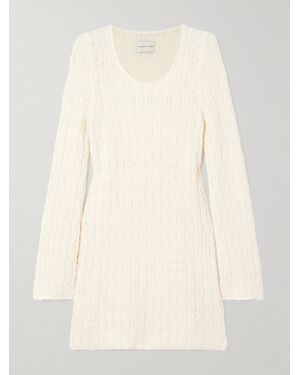 Loulou de Saison Aisala Open-Knit Cotton-Blend Chenille Dress - Natural