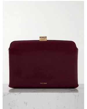 The Row Amazon Textured-Leather Clutch - Purple